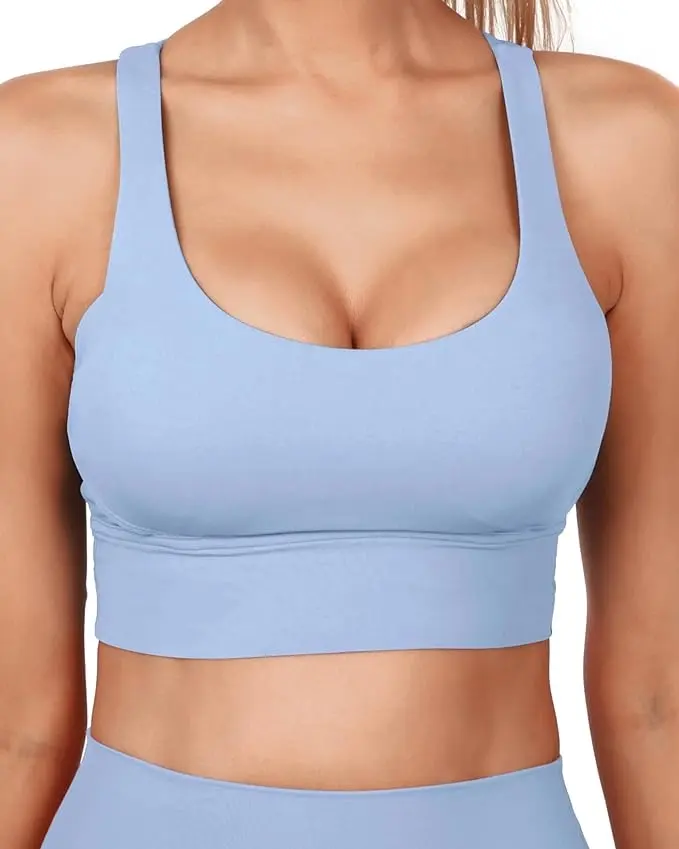 Custom yoga sports bra with supportive back design