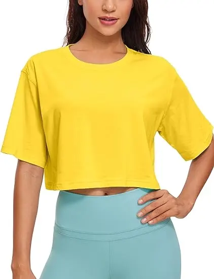 Workout crop t shirts clearance