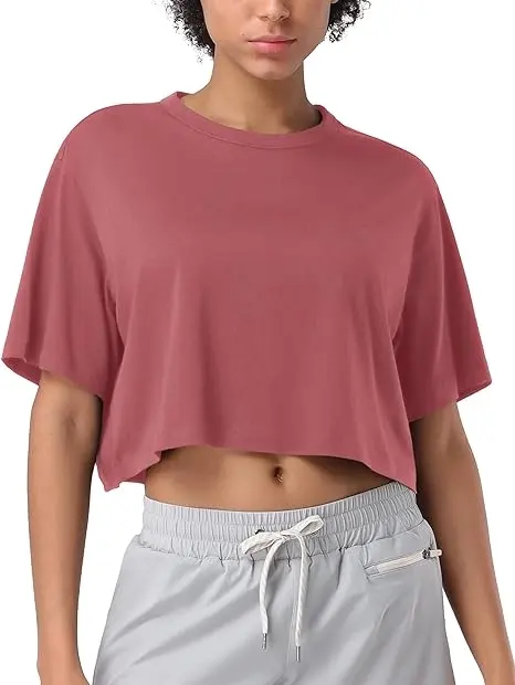 Customized Women s Yoga Crop Top Sports T shirt