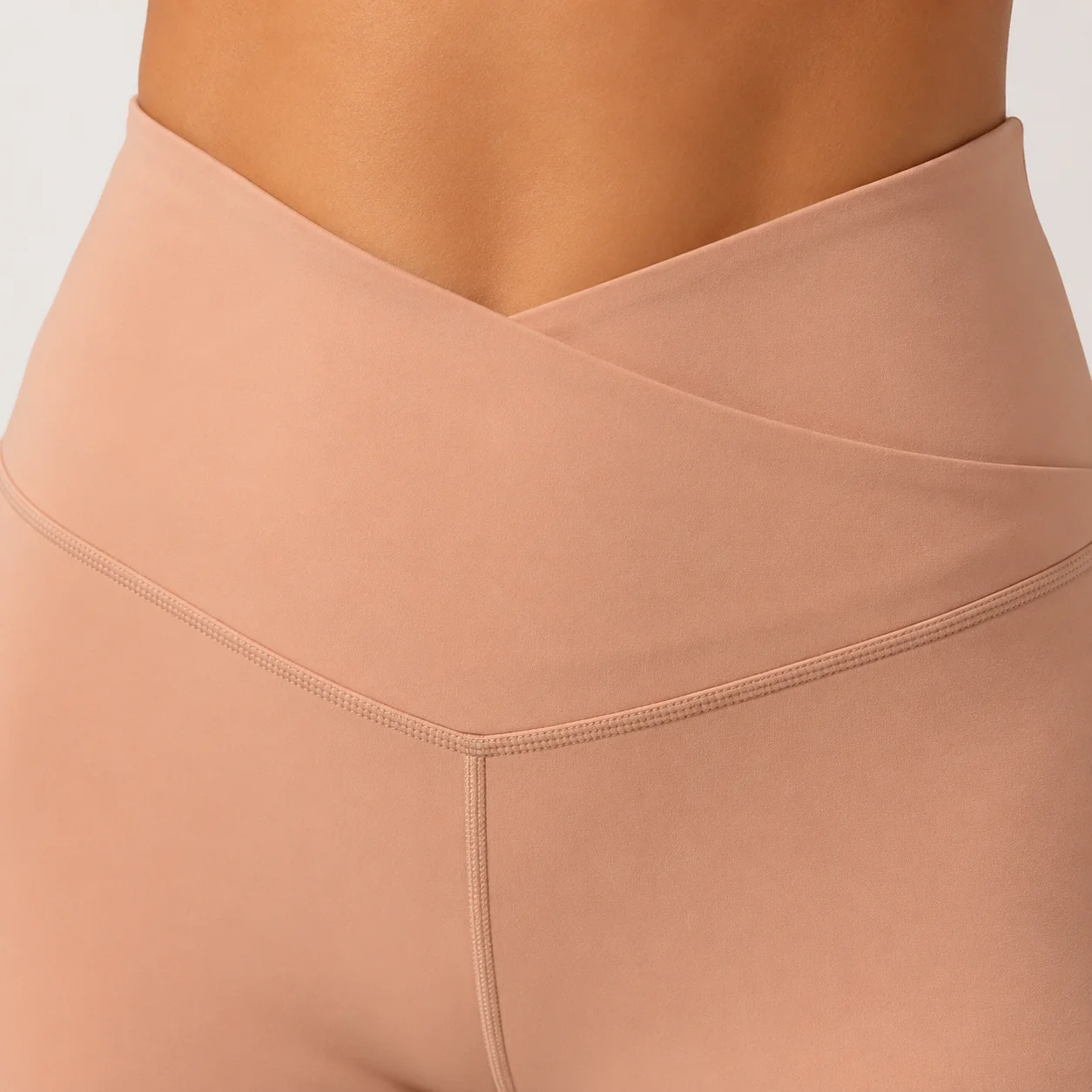 Double-layer waistband yoga shorts