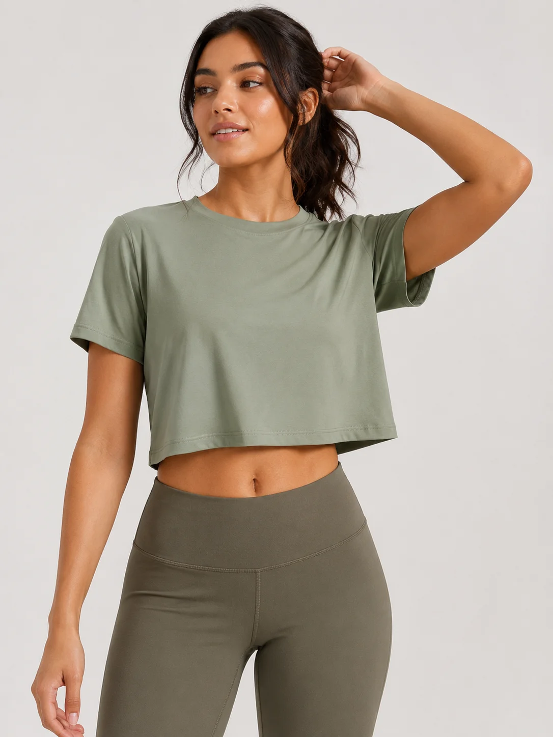 Cropped workout sports T-shirt for women