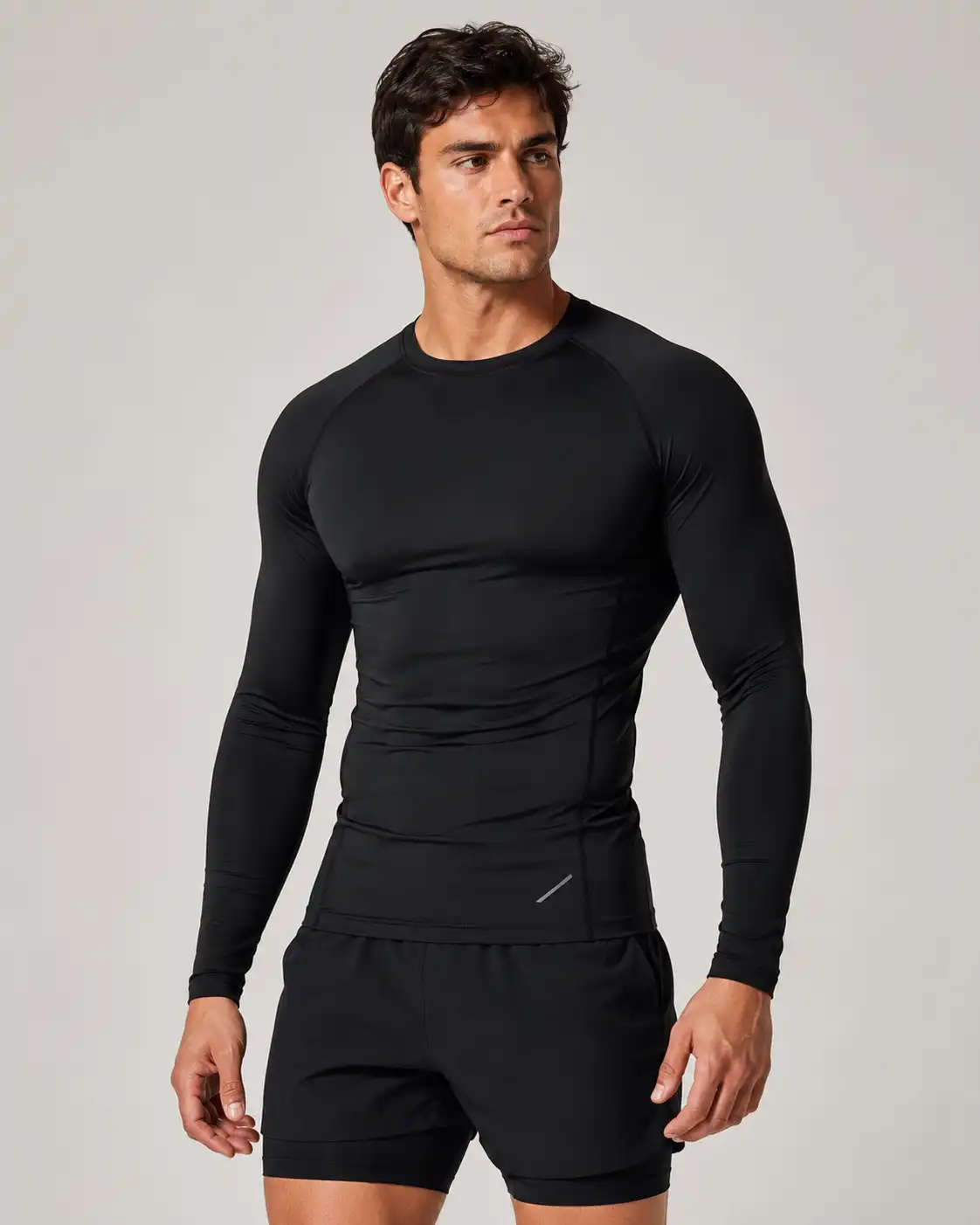 Custom men's long-sleeve compression training top