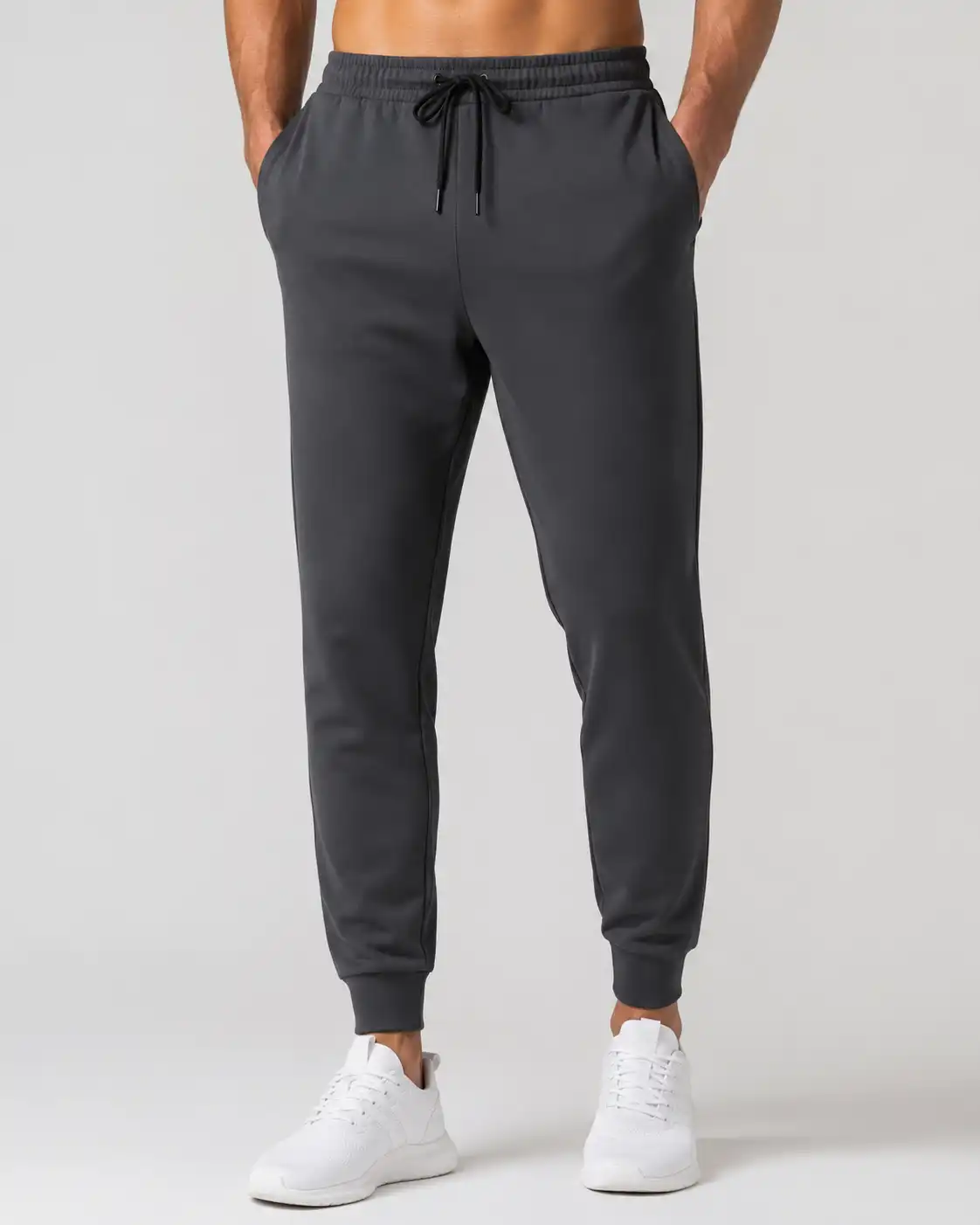 Custom men's tapered black training joggers