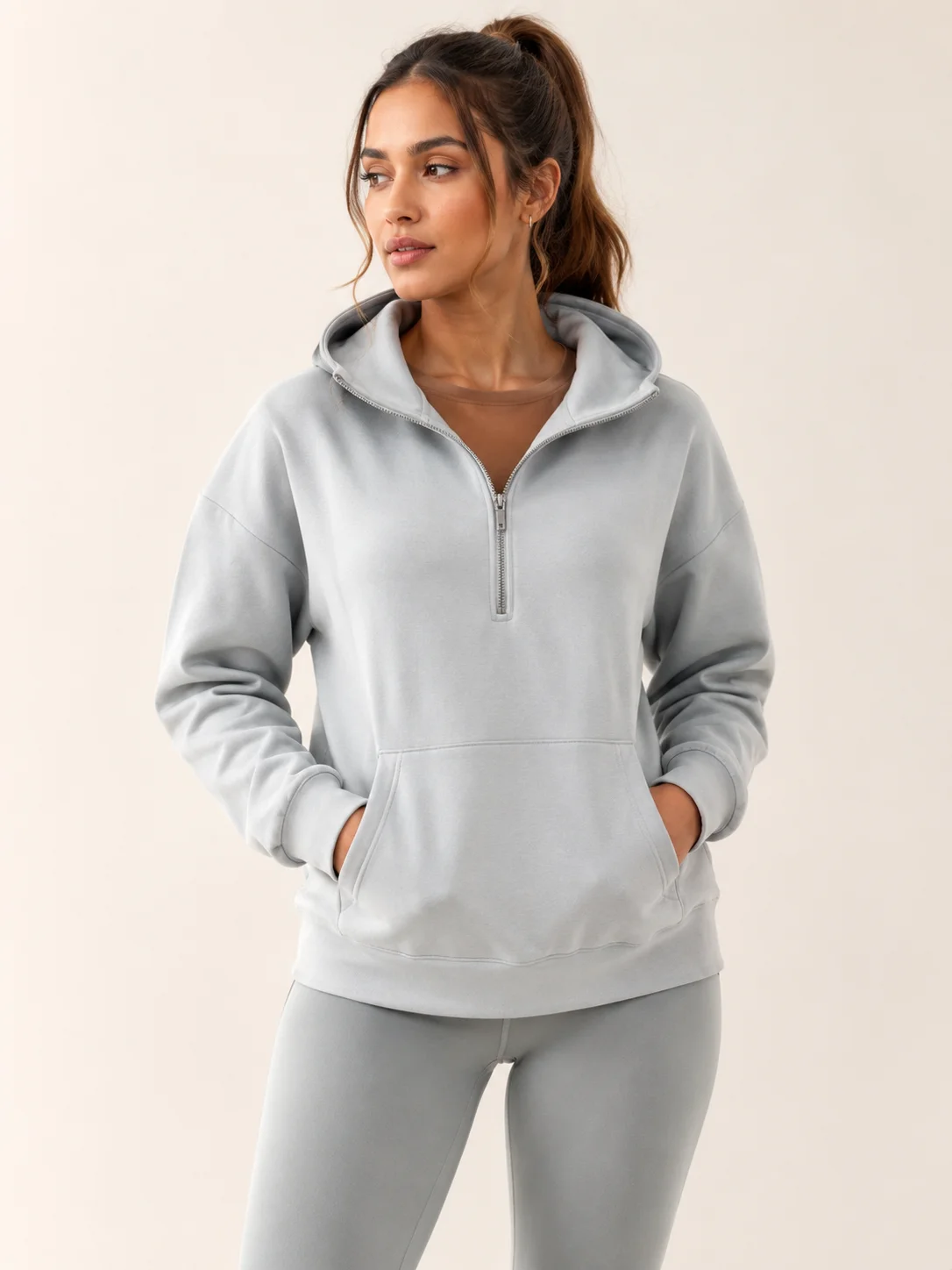 Custom half zip women’s hoodie