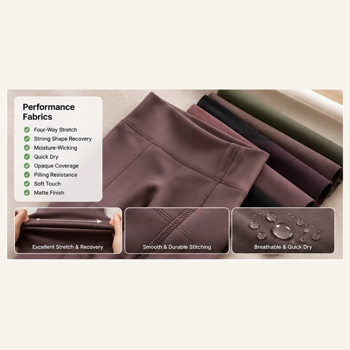 Matte performance fabric for custom leggings development