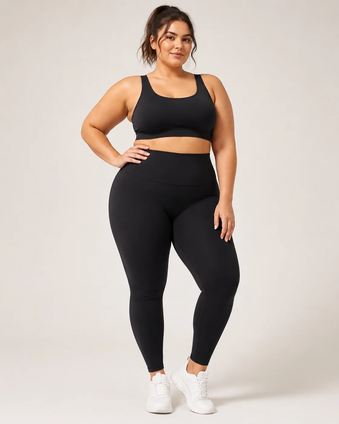 Plus-size custom leggings with dedicated grading and waistband support