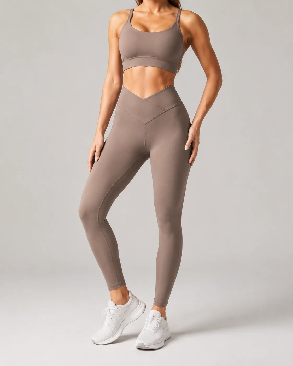 V-waist crossover custom leggings